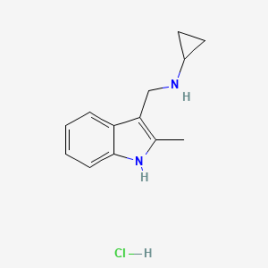 molecular formula C13H17ClN2 B1396374 N-[(2-甲基-1H-吲哚-3-基)甲基]-环丙胺盐酸盐 CAS No. 1332530-30-9