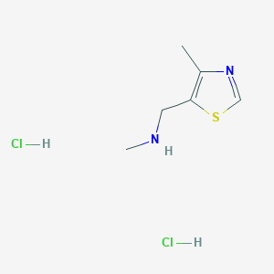 molecular formula C6H12Cl2N2S B1396375 Methyl[(4-methyl-1,3-thiazol-5-yl)methyl]amine dihydrochloride CAS No. 1332528-67-2