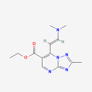molecular formula C13H17N5O2 B1396379 7-[(E)-2-(二甲氨基)乙烯基]-2-甲基[1,2,4]三唑并[1,5-a]嘧啶-6-羧酸乙酯 CAS No. 1248517-82-9
