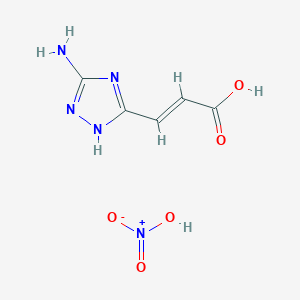 molecular formula C5H7N5O5 B1396382 (E)-3-(3-氨基-1H-1,2,4-三唑-5-基)丙-2-烯酸；硝酸 CAS No. 1350301-56-2