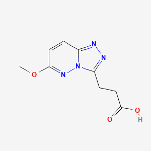 molecular formula C9H10N4O3 B1396394 3-(6-甲氧基-[1,2,4]三唑并[4,3-b]哒嗪-3-基)丙酸 CAS No. 1322604-60-3