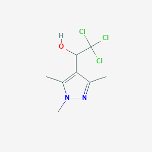 B1396395 2,2,2-Trichloro-1-(1,3,5-trimethyl-1H-pyrazol-4-yl)ethanol CAS No. 1338494-89-5