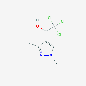 B1396403 2,2,2-Trichloro-1-(1,3-dimethyl-1H-pyrazol-4-yl)ethanol CAS No. 1338495-32-1