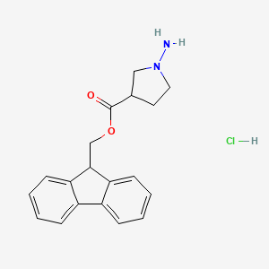 9H-fluoren-9-ylmethyl 1-aminopyrrolidine-3-carboxylate;hydrochloride