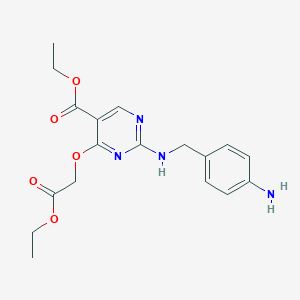 Ethyl 2-((4-aminobenzyl)amino)-4-(2-ethoxy-2-oxoethoxy)pyrimidine-5-carboxylate