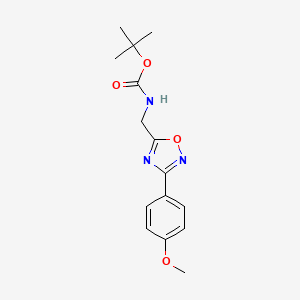molecular formula C15H19N3O4 B1396408 5-(叔丁氧羰基氨基)甲基-3-(4-甲氧基苯基)-[1,2,4]恶二唑 CAS No. 1053656-59-9