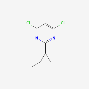 molecular formula C8H8Cl2N2 B13964086 4,6-Dichloro-2-(2-methylcyclopropyl)pyrimidine CAS No. 617716-34-4