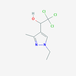 molecular formula C8H11Cl3N2O B1396416 2,2,2-三氯-1-(1-乙基-3-甲基-1H-吡唑-4-基)乙醇 CAS No. 1338494-75-9