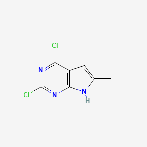 molecular formula C7H5Cl2N3 B1396427 2,4-二氯-6-甲基-7H-吡咯并[2,3-d]嘧啶 CAS No. 1192711-71-9