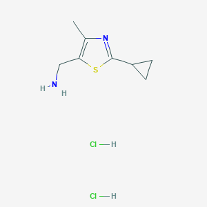 molecular formula C8H14Cl2N2S B1396429 [(2-环丙基-4-甲基-1,3-噻唑-5-基)甲基]-胺二盐酸盐 CAS No. 1332528-46-7