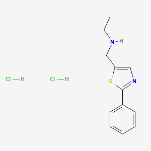 molecular formula C12H16Cl2N2S B1396436 N-[(2-苯基-1,3-噻唑-5-基)甲基]乙胺二盐酸盐 CAS No. 1215609-28-1