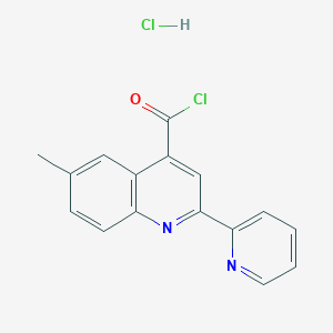 molecular formula C16H12Cl2N2O B1396448 6-甲基-2-(吡啶-2-基)喹啉-4-甲酰氯盐酸盐 CAS No. 1332529-05-1