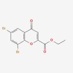 4H-1-Benzopyran-2-carboxylic acid, 6,8-dibromo-4-oxo-, ethyl ester