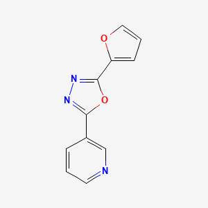 molecular formula C11H7N3O2 B13964579 3-(5-Furan-2-yl-[1,3,4]oxadiazol-2-yl)-pyridine CAS No. 56352-89-7