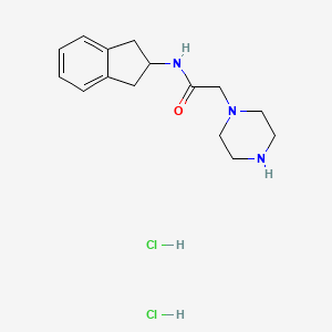 molecular formula C15H23Cl2N3O B1396458 N-(2,3-Dihydro-1H-inden-2-yl)-2-piperazin-1-ylacetamide dihydrochloride CAS No. 1257854-86-6