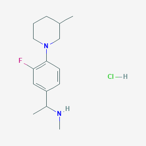 B1396459 {1-[3-Fluoro-4-(3-methylpiperidin-1-yl)phenyl]-ethyl}methylamine hydrochloride CAS No. 1332530-15-0