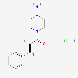 molecular formula C14H19ClN2O B1396461 1-[(2E)-3-苯基丙-2-烯酰]哌啶-4-胺盐酸盐 CAS No. 1159779-76-6