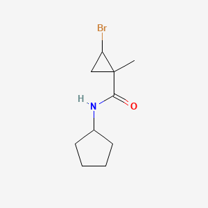 molecular formula C10H16BrNO B13964624 2-bromo-N-cyclopentyl-1-methylcyclopropanecarboxamide 