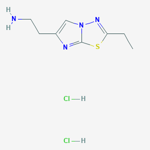 molecular formula C8H14Cl2N4S B1396463 [2-(2-乙基咪唑并[2,1-b][1,3,4]噻二唑-6-基)乙基]胺二盐酸盐 CAS No. 1332528-50-3