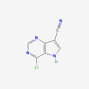 molecular formula C7H3ClN4 B1396478 4-氯-5H-吡咯并[3,2-d]嘧啶-7-甲腈 CAS No. 1311275-24-7