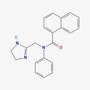 molecular formula C21H19N3O B13964780 N-((2-Imidazolin-2-yl)methyl)-N-phenyl-1-naphthalenecarboxamide CAS No. 32421-56-0