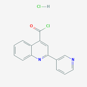 molecular formula C15H10Cl2N2O B1396480 2-(吡啶-3-基)喹啉-4-甲酰氯盐酸盐 CAS No. 1332529-39-1