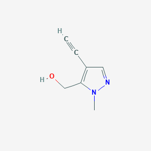 molecular formula C7H8N2O B13964826 4-Ethynyl-1-methyl-1H-pyrazole-5-methanol CAS No. 87375-40-4