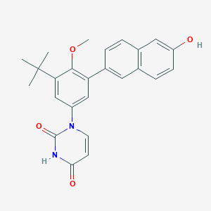 molecular formula C25H24N2O4 B13964829 1-(3-tert-butyl-5-(6-hydroxynaphthalen-2-yl)-4-methoxyphenyl)pyrimidine-2,4(1H,3H)-dione CAS No. 1355646-93-3