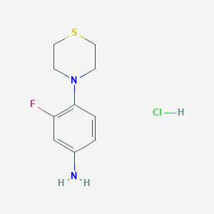 molecular formula C10H14ClFN2S B1396484 (3-氟-4-硫代吗啉-4-基苯基)胺盐酸盐 CAS No. 1332530-82-1