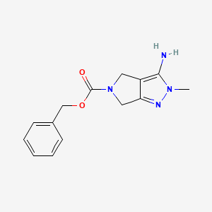 molecular formula C14H16N4O2 B13964983 benzyl 3-amino-2-methyl-4,6-dihydropyrrolo[3,4-c]pyrazole-5(2H)-carboxylate 