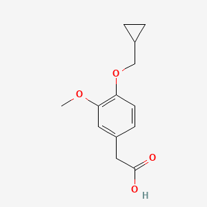 molecular formula C13H16O4 B13964996 4-(Cyclopropylmethoxy)-3-methoxybenzeneacetic acid CAS No. 1047680-60-3