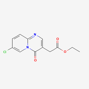 molecular formula C12H11ClN2O3 B13965002 4H-Pyrido[1,2-a]pyrimidine-3-acetic acid, 7-chloro-4-oxo-, ethyl ester CAS No. 50609-68-2