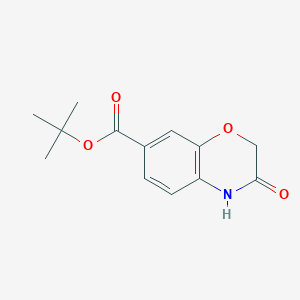 molecular formula C13H15NO4 B1396501 tert-butyl 3,4-dihydro-3-oxo-2H-benzo[b][1,4]oxazine-7-carboxylate CAS No. 1206970-38-8