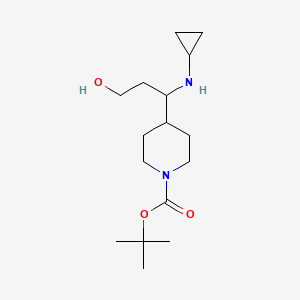 molecular formula C16H30N2O3 B13965022 tert-Butyl 4-(1-(cyclopropylamino)-3-hydroxypropyl)piperidine-1-carboxylate 