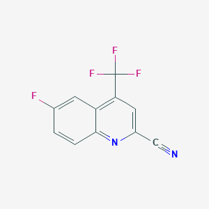 molecular formula C11H4F4N2 B1396504 6-Fluoro-4-(trifluoromethyl)quinoline-2-carbonitrile CAS No. 1116339-60-6