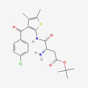 molecular formula C21H25ClN2O4S B13965088 (S)-tert-Butyl 3-amino-4-((3-(4-chlorobenzoyl)-4,5-dimethylthien-2-yl)amino)-4-oxobutanoate 