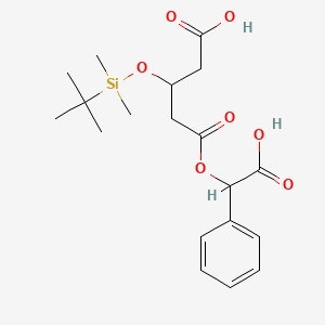 molecular formula C19H28O7Si B13965099 3-(tert-Butyl-dimethyl-silanyloxy)-pentanedioic acid mono-(carboxy-phenyl-methyl) ester 