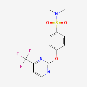 molecular formula C13H12F3N3O3S B1396511 N,N-二甲基-4-{[4-(三氟甲基)嘧啶-2-基]氧基}苯磺酰胺 CAS No. 1227954-78-0