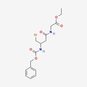 molecular formula C16H21BrN2O5 B1396518 Ethyl 2-(3-(benzyloxycarbonylamino)-4-bromobutanamido)acetate CAS No. 959246-79-8