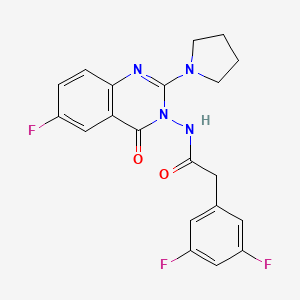 2-(3,5-difluorophenyl)-N-(6-fluoro-4-oxo-2-pyrrolidin-1-yl-4H-quinazolin-3-yl)acetamide