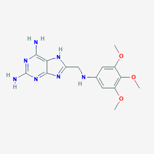 molecular formula C15H19N7O3 B139652 8-(((3,4,5-Trimethoxyphenyl)amino)methyl)-9H-purine-2,6-diamine CAS No. 156698-69-0