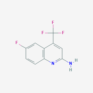 molecular formula C10H6F4N2 B1396520 6-氟-4-(三氟甲基)喹啉-2-胺 CAS No. 1116339-59-3