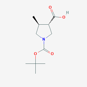 molecular formula C11H19NO4 B1396521 (3S,4S)-1-(tert-butoxycarbonyl)-4-methylpyrrolidine-3-carboxylic acid CAS No. 1393524-21-4