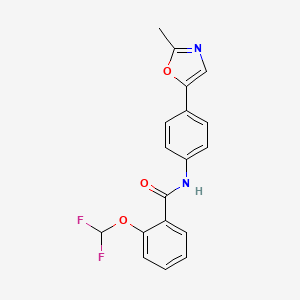 molecular formula C18H14F2N2O3 B1396524 2-(difluoromethoxy)-N-[4-(2-methyl-1,3-oxazol-5-yl)phenyl]benzamide CAS No. 1311855-96-5