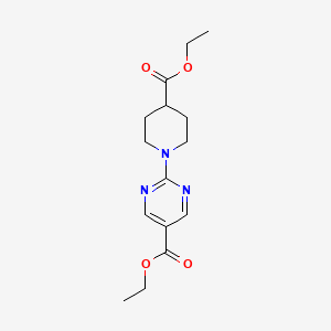 molecular formula C15H21N3O4 B1396528 2-[4-(乙氧羰基)哌啶-1-基]嘧啶-5-甲酸乙酯 CAS No. 1116339-73-1