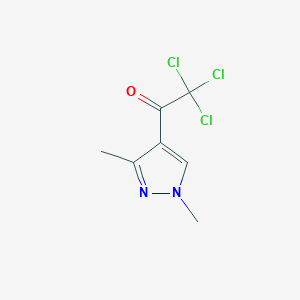 molecular formula C7H7Cl3N2O B1396533 2,2,2-trichloro-1-(1,3-dimethyl-1H-pyrazol-4-yl)ethanone CAS No. 1306738-48-6