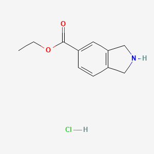 molecular formula C11H14ClNO2 B1396538 异吲哚啉-5-甲酸乙酯盐酸盐 CAS No. 1159826-50-2