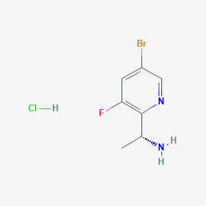molecular formula C7H9BrClFN2 B1396544 (R)-1-(5-Bromo-3-fluoropyridin-2-yl)ethan-1-amine hydrochloride CAS No. 1240133-50-9