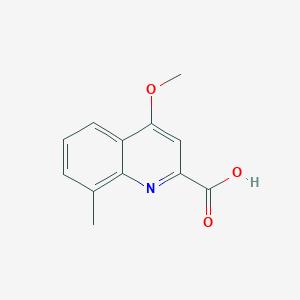 molecular formula C12H11NO3 B1396546 4-Methoxy-8-methylquinoline-2-carboxylic acid CAS No. 1351792-69-2