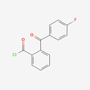 molecular formula C14H8ClFO2 B1396548 2-(4-Fluorobenzoyl)benzoyl chloride CAS No. 58677-60-4